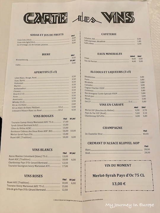 巴黎百年餐廳 Bouillon Chartier 平價美味的法式料理 巴黎餐廳菜單